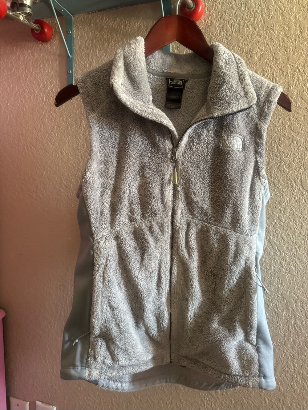 The North Face Heather Gray Plush Fleece Vest